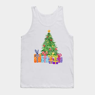 Christmas Tree star shine even a little eggnog and mistletoe Tank Top